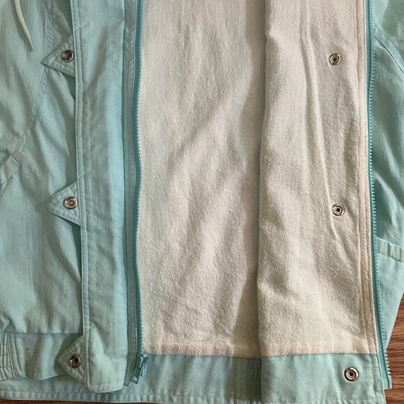 Vintage Casual Club Mint Green Windbreaker Jacket M | Retro 80s Coastal Cottage - Picture 8 of 8